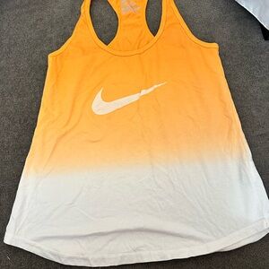 Nike Gradient Orange and White Racerback Tank Top
